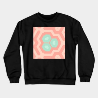 Kaleidoscope of Crystal Lines Of Pastel Orange and Green Crewneck Sweatshirt